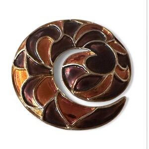 Enamel Swirl Brooch